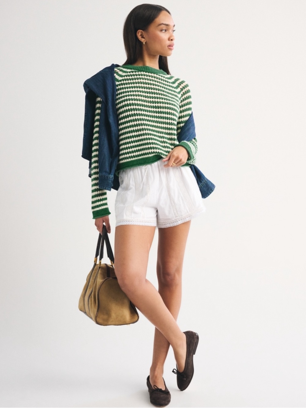 Abercrombie & Fitch Madeline Crochet-Style Crew Sweater